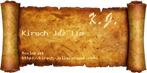 Kirsch Júlia névjegykártya